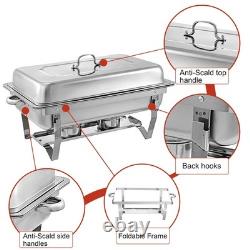 Chafing Dishes 4 Pack 9 Quart Stainless Steel Buffet Warmer MR-59 Chafer Servers