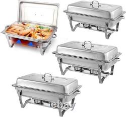 Chafing Dishes for Buffet, 4 Pack 9 Quart Stainless Steel Buffet Set Foldin Chafing Dishes for Buffet, 4 Pack 9 Quart Stainless Steel Buffet Set Foldin