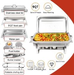 Chafing Dishes for Buffet 4 Pack 9 Quart Stainless Steel Chafer Buffet Servers