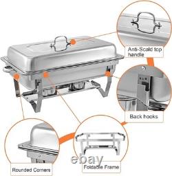 Chafing Dishes for Buffet 4 Pack 9 Quart Stainless Steel Chafer Buffet Servers