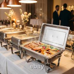 Chafing Dishes for Buffet 4 Pack 9 Quart Stainless Steel Chafer Buffet Servers a