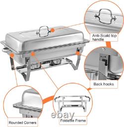 Chafing Dishes for Buffet 4 Pack 9 Quart Stainless Steel Chafer Buffet Servers a