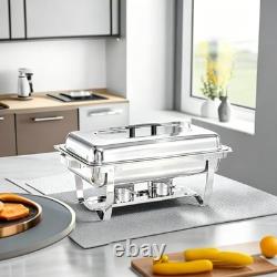 Chafing Dishes for Buffet, 4 Pack 9 Quart Stainless Steel Chafer Set
