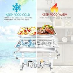 Chafing Dishes for Buffet, 4 Pack 9 Quart Stainless Steel Chafer Set