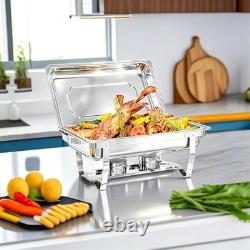 Chafing Dishes for Buffet, 4 Pack 9 Quart Stainless Steel Chafer Set