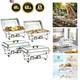 Chafing Dishes For Buffet, 4 Pack 9 Quart Stainless Steel Chafer Set Foldin