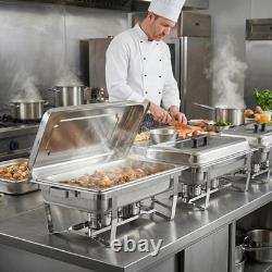 Chafing Dishes for Buffet, 4 Pack 9 Quart Stainless Steel Chafer Set Foldin