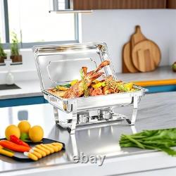 Chafing Dishes for Buffet, 4 Pack 9 Quart Stainless Steel Chafer Set Foldin Chafing Dishes for Buffet, 4 Pack 9 Quart Stainless Steel Chafer Set Foldin