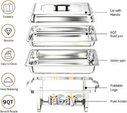 Chafing Dishes for Buffet 4 Pack, 9 Quart Stainless Steel Chafing Dish Buffet Se
