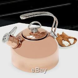 Chantal Classic 1.8 Quart Harmonica Whistling Water Teakettle with Mitt, Copper