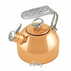 Chantal Classic 1.8 Quart Harmonica Whistling Water Teakettle with Mitt, Copper