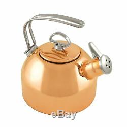 Chantal Classic 1.8 Quart Harmonica Whistling Water Teakettle with Mitt, Copper