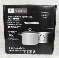 Chantal ID-21 Stainless Steel Covered 8-Quart Stockpot with Pasta Steamer Insert