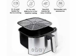Chefman? TurboFry? Stainless Steel Air Fryer, Dishwasher-Safe Basket, 8 Quart#22P1