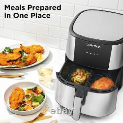 Chefman Turbofry Stainless Steel Air Fryer with Basket Divider, 8-Quart