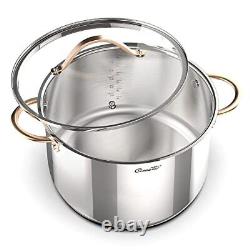 Ciwete 8 Quart Stock Pot 3 Ply Stainless Steel Stock Pot Soup Pot Cooking Pot