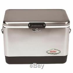 Coleman 54 Quart Steel Belted Cooler Stainless Steel 6155B707
