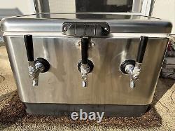 Coleman jockey Box model 6150 triple Coil tap stainless steel 54 Quart Cooler