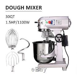 Commercial Dough Food Mixer 30 Quart 3 Speed 1100W Pizza Bakery Food Processor