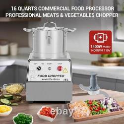 Commercial Food Processor 16 Quart Stainless Steel Electric Chopper Meat Grinder