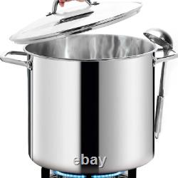 Commercial Grade LARGE STOCK POT 24 Quart with Lid Nickel Free Stainless Steel