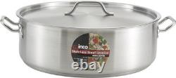 Commercial-Grade Polished Stainless Steel Brazier With Lid 20 Quart