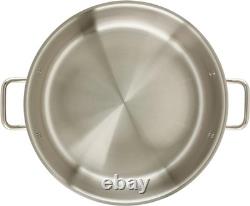 Commercial-Grade Polished Stainless Steel Brazier With Lid 20 Quart