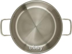 Commercial-Grade Stainless Steel Brazier with Lid, 8 Quart