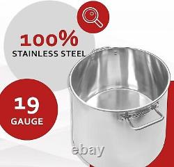 Commercial Grade Stainless Steel Stock Pot Heavy Duty Durable 40-Quart
