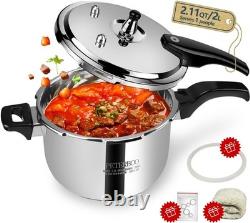 Compact 2 Quart Stainless Steel Pressure Cooker Fast Cooking & Safety Assured