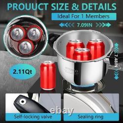 Compact 2 Quart Stainless Steel Pressure Cooker Fast Cooking & Safety Assured