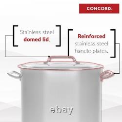 Concord Cookware Stainless Steel Stock Pot Kettle, 60-Quart