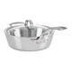 Contemporary 3-ply Deep Frying Pan With Glass Lid, 3.6 Quart Stainless Steel