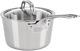 Contemporary 3-ply Stainless Steel Saucepan, 2.4 Quart, Includes Glass Lid, Dish