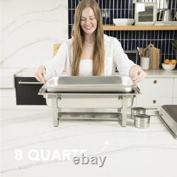 Convenient 4 Pack Catering Chafer Set 8 Quart Stainless Steel Food Warmers