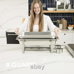 Convenient Foldable Chafing Dish Set 8 Quart Stainless Steel Buffet Warmers