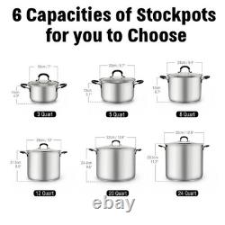 Cook N Home Professional 24 Quart Stock Pot with Lid, Large Stainless Steel Pot