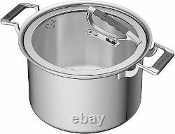 CookCraft by Candace 8 Quart Tri-Ply Bonded Stainless Steel Aluminum Core