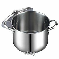Cooks Standard Quart Classic Stainless Steel Stockpot with Lid, 12-QT, Silver