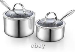 Cooks Standard Stainless Steel Saucepan Set 1.5 and 3 Quart, Multi-Ply Clad S