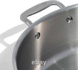 Cookware 10 Quart Stainless Steel Rondeau Pot WithLid 5 Ply Stainless Clad P