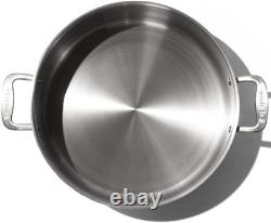 Cookware 10 Quart Stainless Steel Rondeau Pot WithLid 5 Ply Stainless Clad P