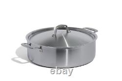 Cookware 10 Quart Stainless Steel Rondeau Pot withLid 5 Ply Stainless Clad