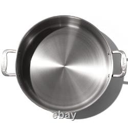 Cookware 10 Quart Stainless Steel Rondeau Pot withLid 5 Ply Stainless Clad