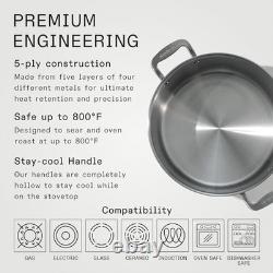 Cookware 12 Quart Stainless Steel Stock Pot With Lid 5 Ply 12 Quarts