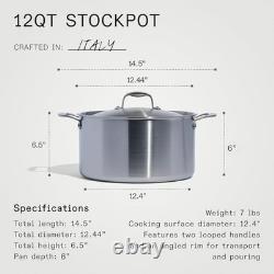 Cookware 12 Quart Stainless Steel Stock Pot With Lid 5 Ply 12 Quarts