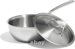 Cookware 2 Quart Stainless Steel Saucier Pan 5 Ply Stainless Clad Profe