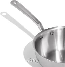 Cookware 2 Quart Stainless Steel Saucier Pan 5 Ply Stainless Clad Profe