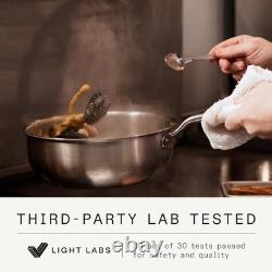 Cookware 2 Quart Stainless Steel Saucier Pan 5 Ply Stainless Clad Profe