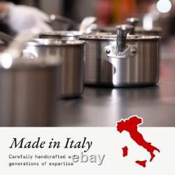 Cookware 2 Quart Stainless Steel Saucier Pan 5 Ply Stainless Clad Profe